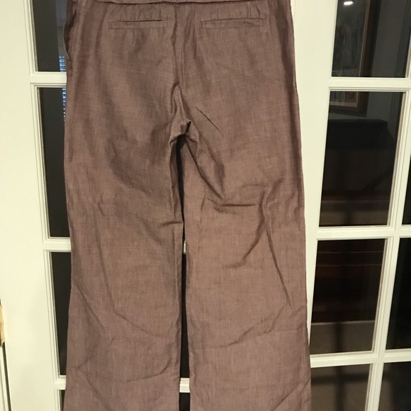 Anthropologie Elevenses Academia Wide Leg Brown Pants with side buttons size 2 - Picture 5 of 9